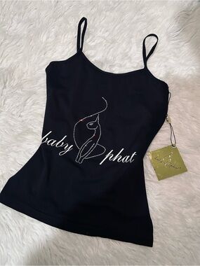 Black/Silver Baby Phat Tank Top